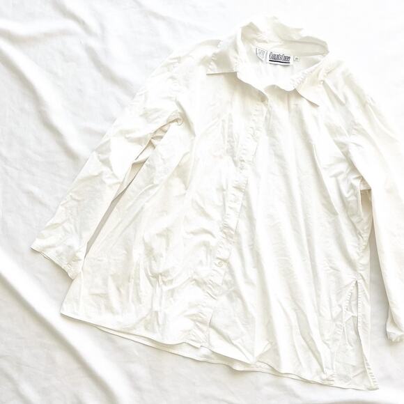 Carlie’s Court Oversized White Button Down Top - Picture 2 of 4